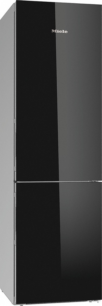 Miele (201 cm) eksklusiivne must klaas külmik-sügavkülmik