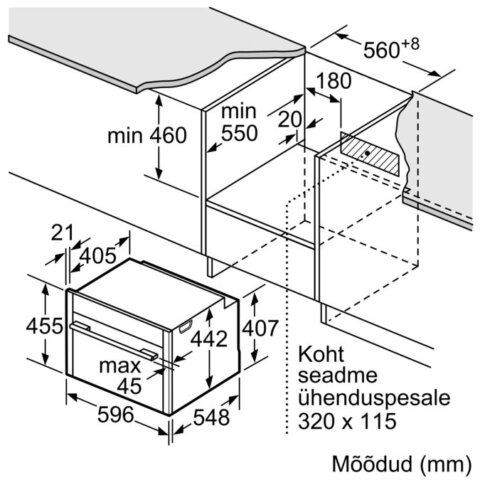 NEFF kompaktahi mikrolainefunktsiooniga 60x45 cm C17MS22H