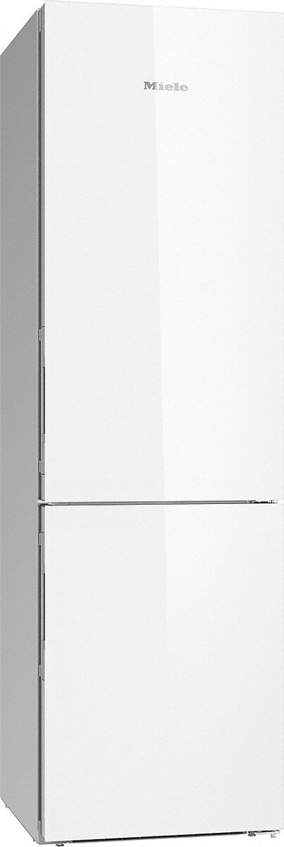 Miele (201 cm) eksklusiivne valge klaas külmik-sügavkülmik