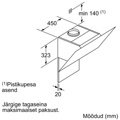 Neff special meeleoluvalgusega köögiõhupuhasti 90cm D96IMW1G1