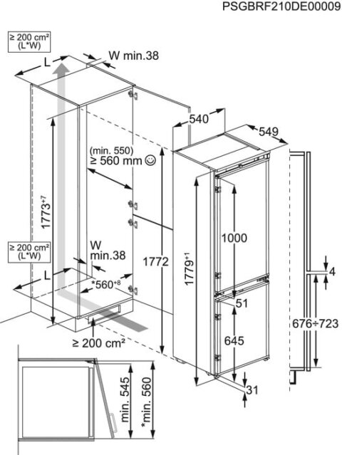 Electrolux külmik-sügavkülmik 177.2cm jäävaba ENTMUSP8S - Image 2