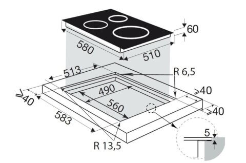 Brandt valge 60cm induktsioonplaat BPI364DPW - Image 2