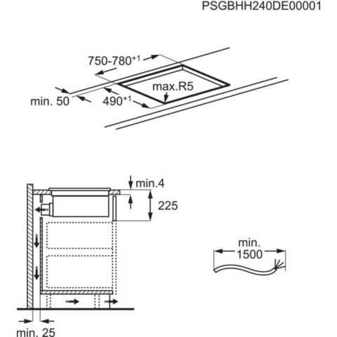 AEG H2H 83cm pliidiplaat õhupuhastiga SenseFry TH84CC23CZ