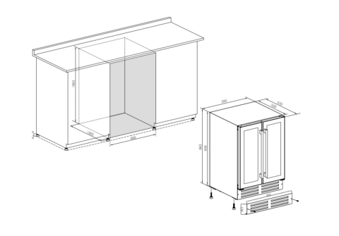 TEMPTECH veinikülmik tööpinna alla, 2 tsooni, L60cm WP2DQ60DCS
