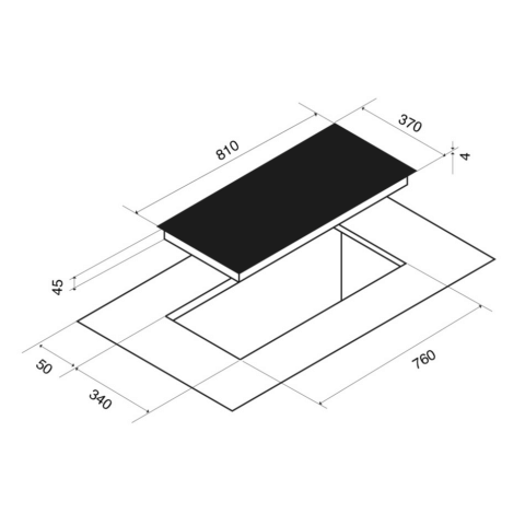 Pando induktsioonpliidiplaat Stop&Go 81 cm PI 3400