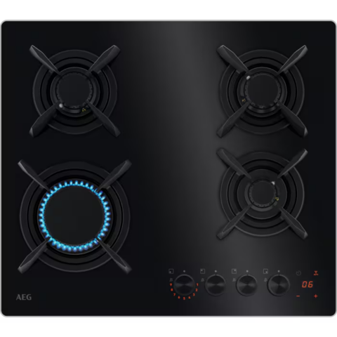 AEG gaasipliidiplaat 60 cm FlameLight 8000 Hob2Hood HKB64453NB