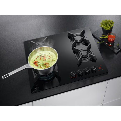 AEG gaasipliidiplaat 60 cm FlameLight 8000 Hob2Hood HKB64453NB