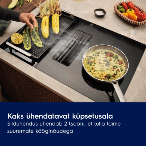 Electrolux Pliidiplaat õhupuhasti 80 cm SaphirMatt® Bridge Hob2Hood'iga ECC83443CZ