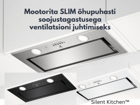 Electrolux Hob2Hood SLIM LFG716Si mootorita õhupuhasti kortermajade soojustagastusega ventilatsioonile