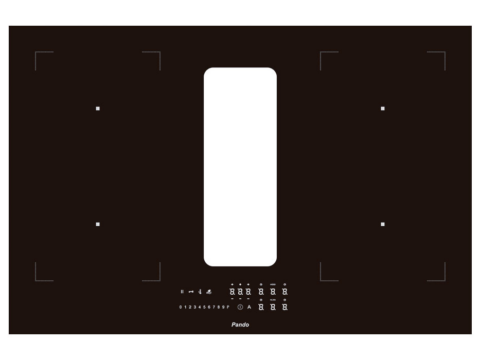 Pando E-395 Beveled induktsioonpliit integreeritud õhupuhastiga